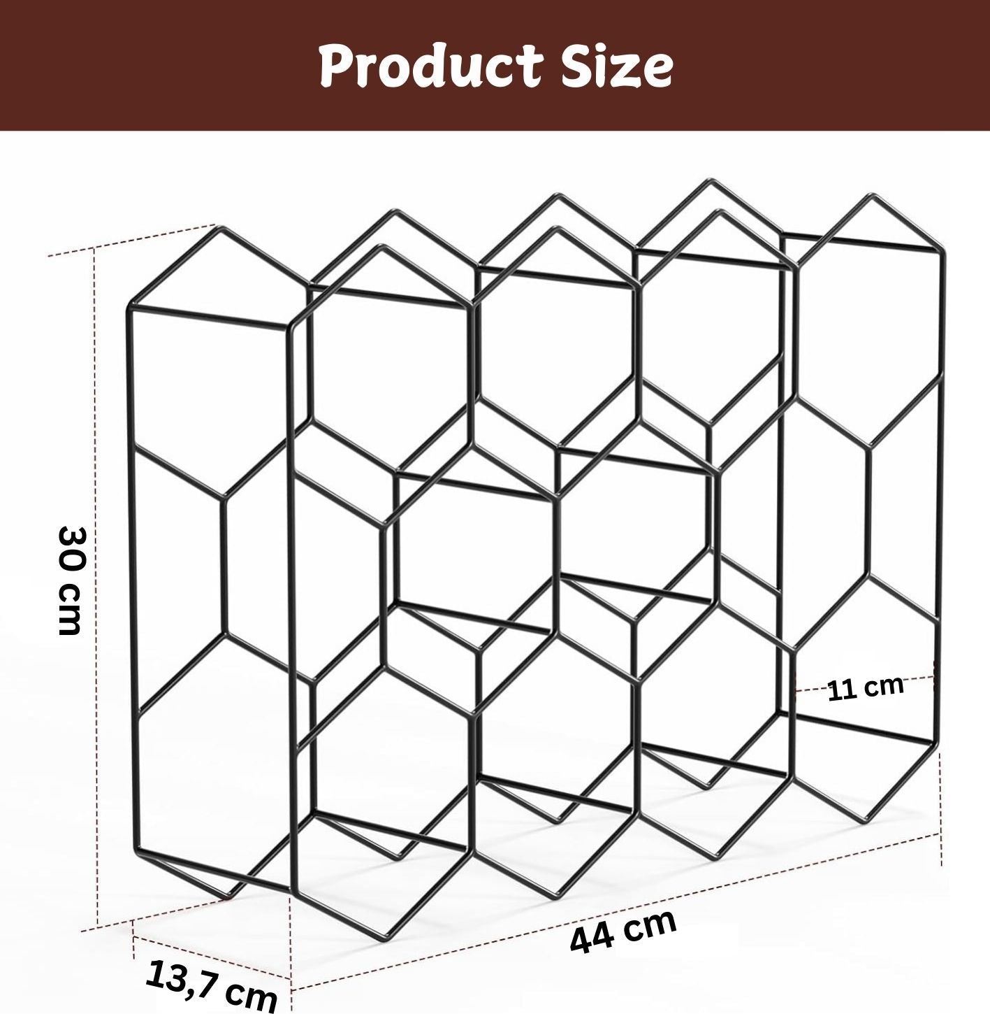 14-Bottle Freestanding Modern Metal Countertop Wine Rack - SuperSaverAU - view 8
