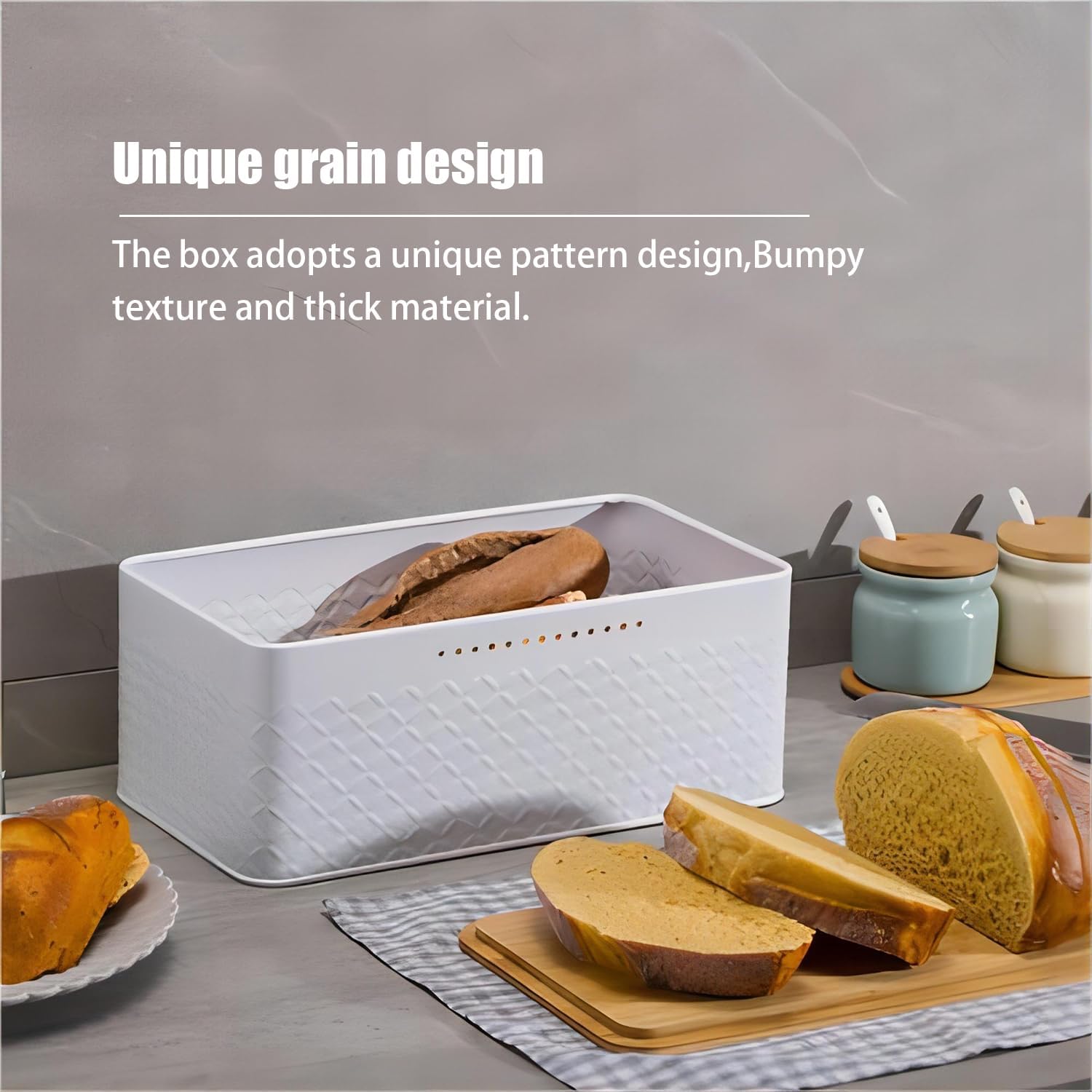 Premium Bread Bin with Bamboo Lid & Chopping Board - Black