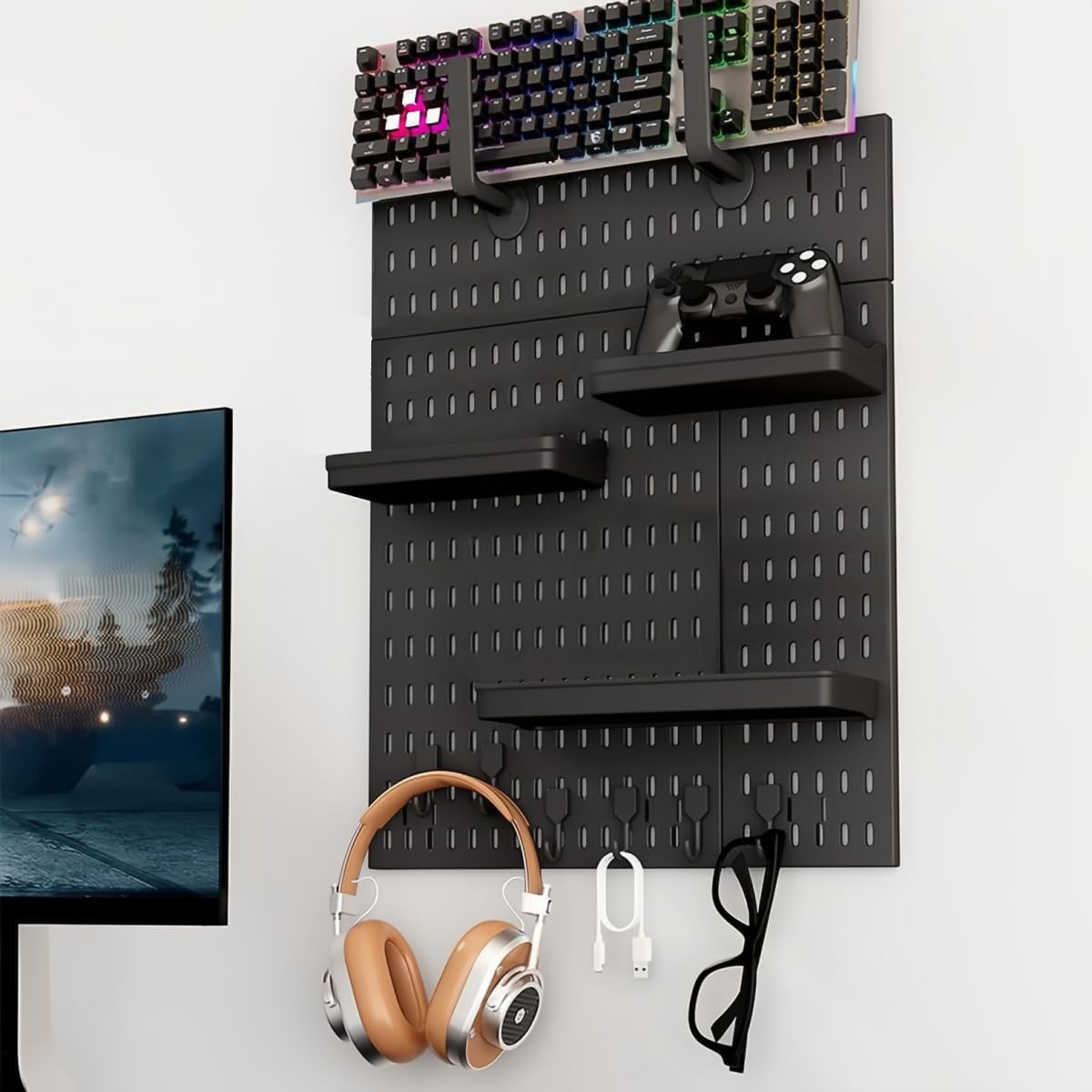 Premium Pegboard Combination Kit with 18 Accessories - 4 Boards