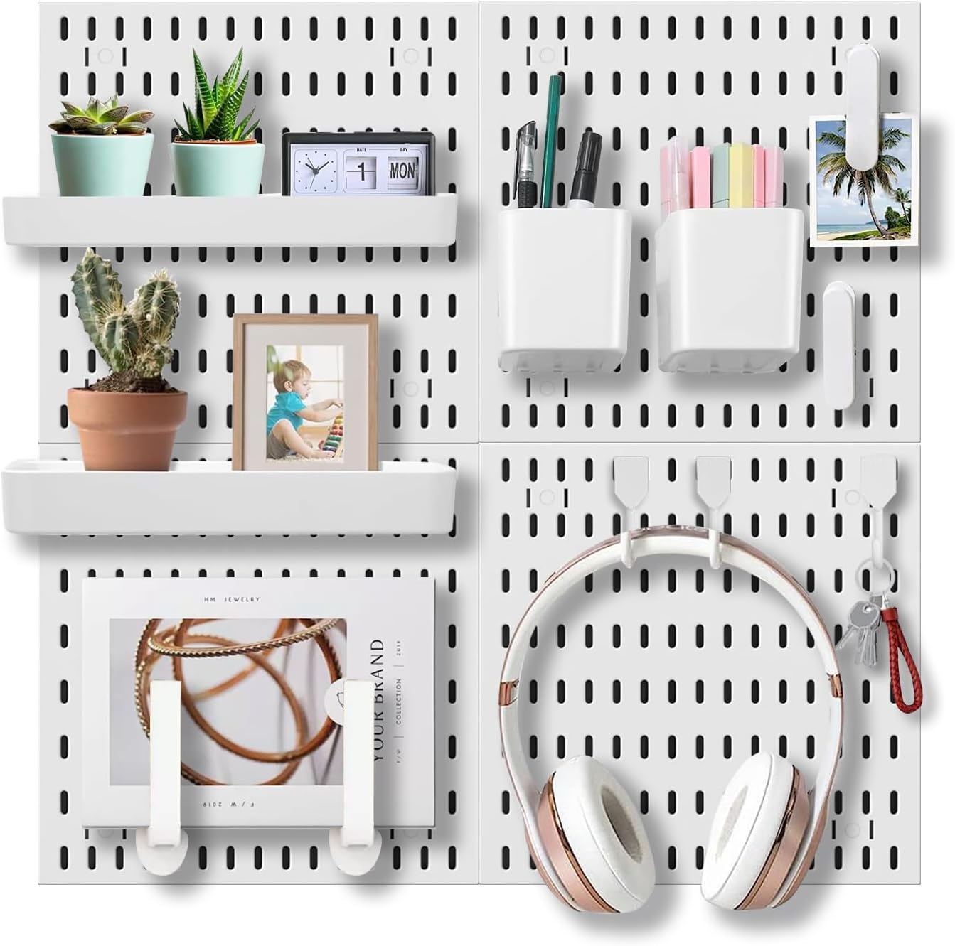 Premium Pegboard Combination Kit with 18 Accessories - 4 Boards