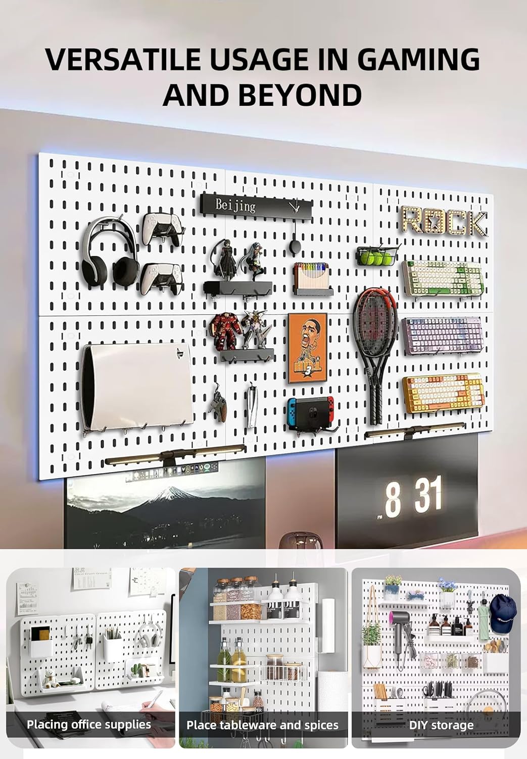 Premium Pegboard Combination Kit with 18 Accessories - 4 Boards
