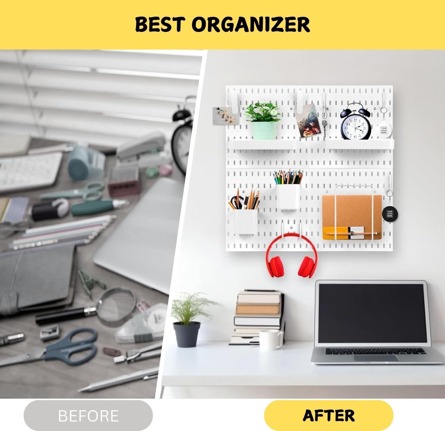 Premium Pegboard Combination Kit with 18 Accessories - 4 Boards