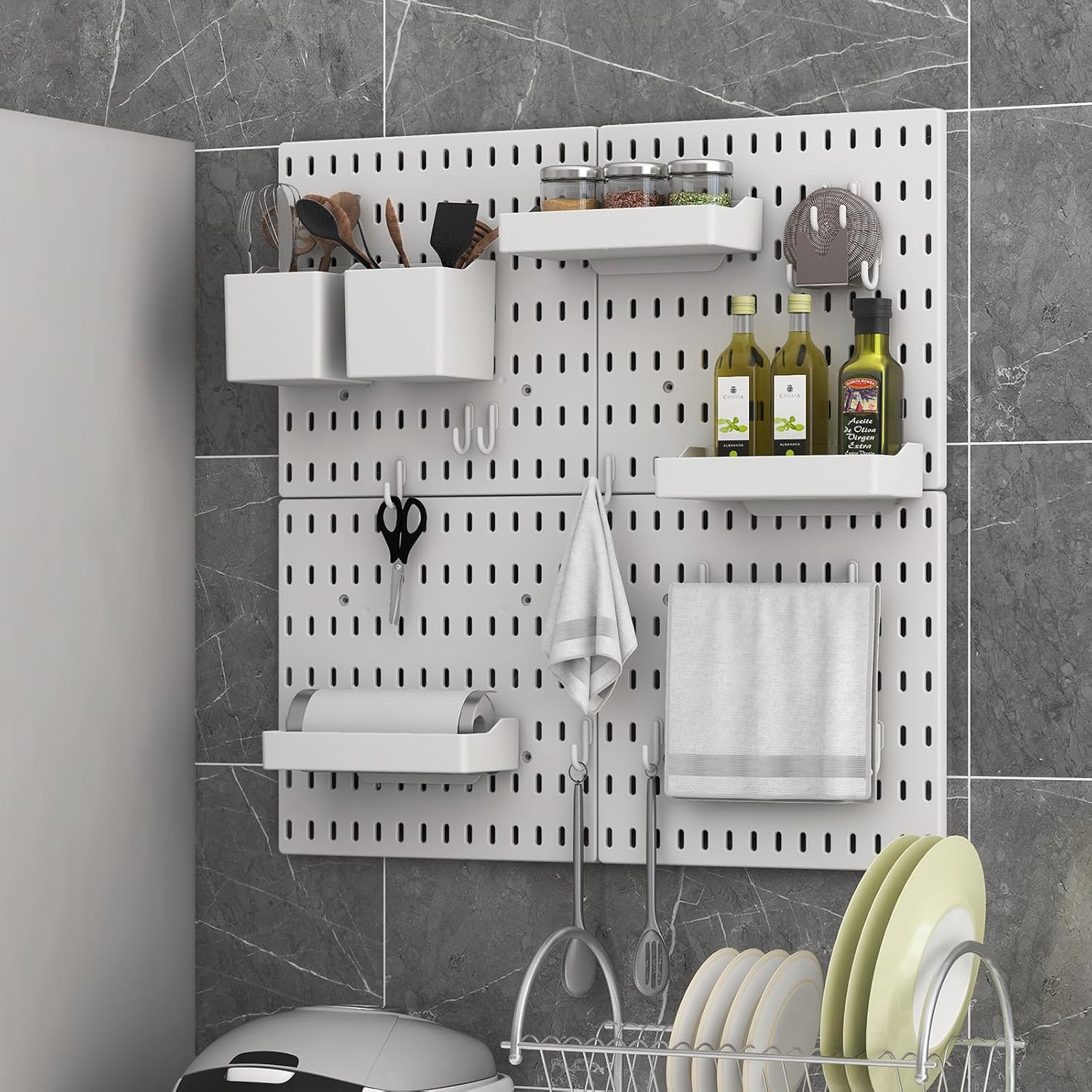 Premium Pegboard Combination Kit with 18 Accessories - 4 Boards