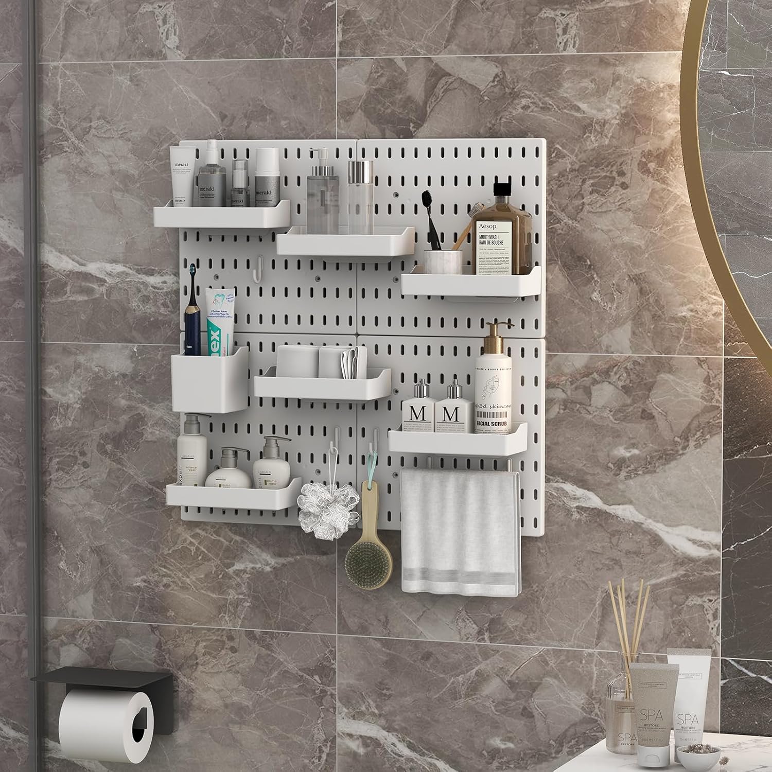 Premium Pegboard Combination Kit with 18 Accessories - 4 Boards
