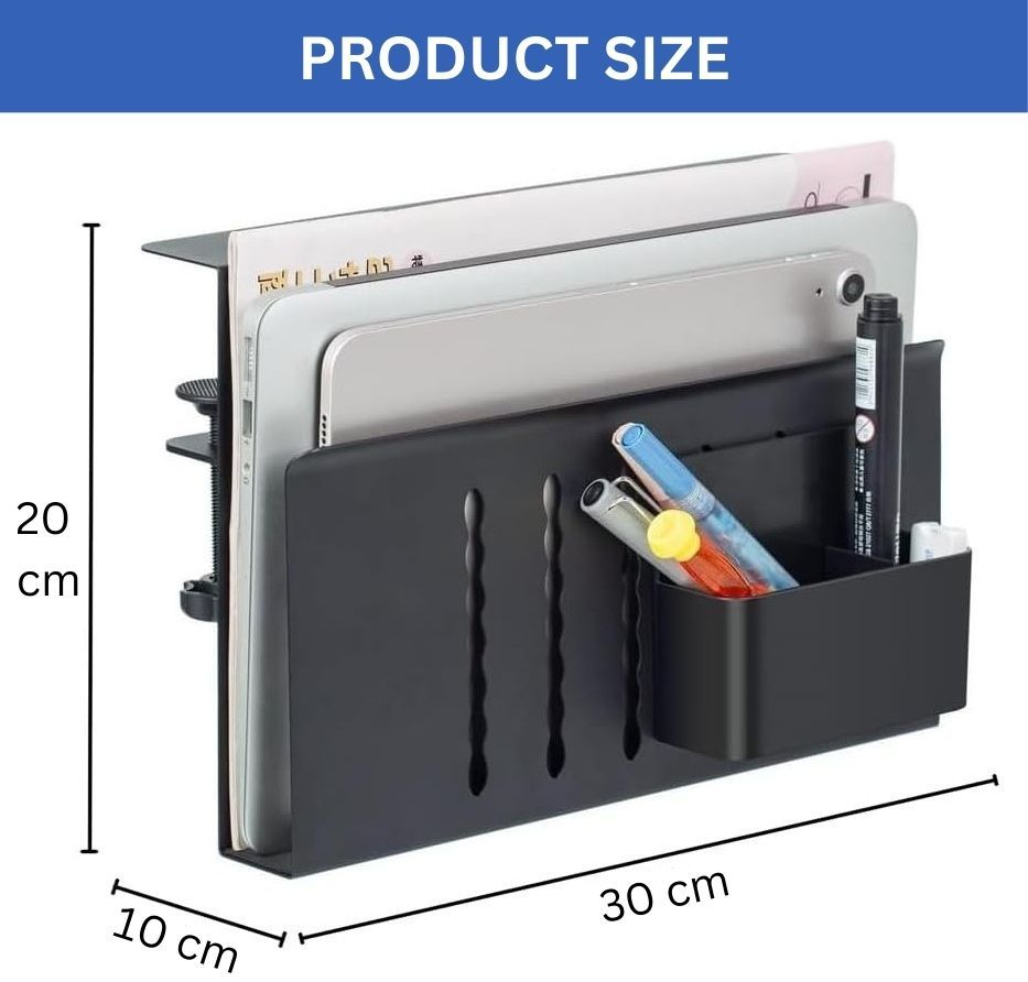 Premium Under Desk Laptop Holder with Cable Tray & Pen Storage
