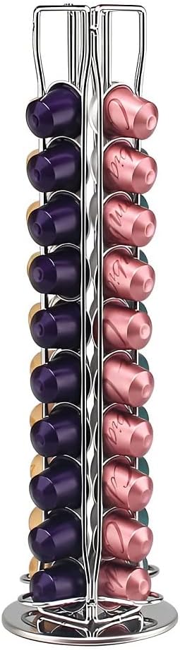 Premium 40 Pod Rotating Coffee Capsule Holder for Nespresso Pods