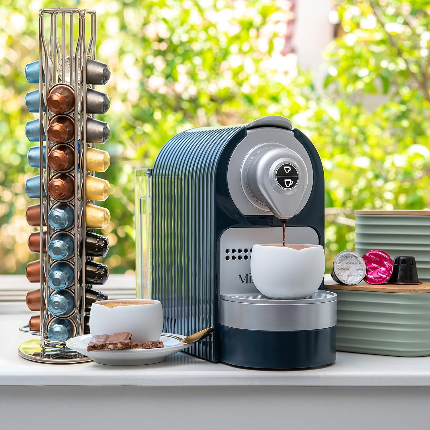 Premium 40 Pod Rotating Coffee Capsule Holder for Nespresso Pods