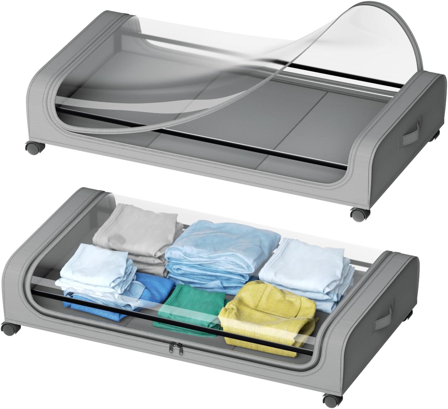 CARLA HOME XXL Under Bed Rolling Storage Container with Wheels - 50L