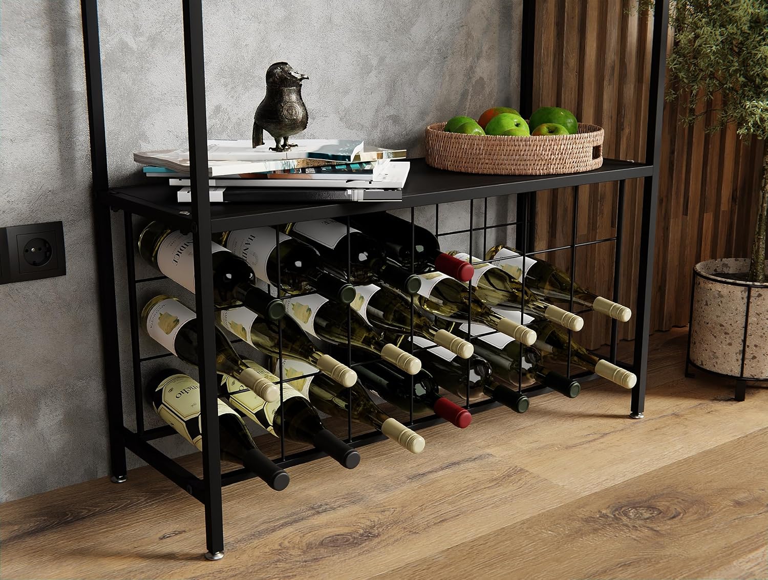 CARLA HOME Large Wine Rack for 20 Bottles with Wood Top - SuperSaverAU - view 5
