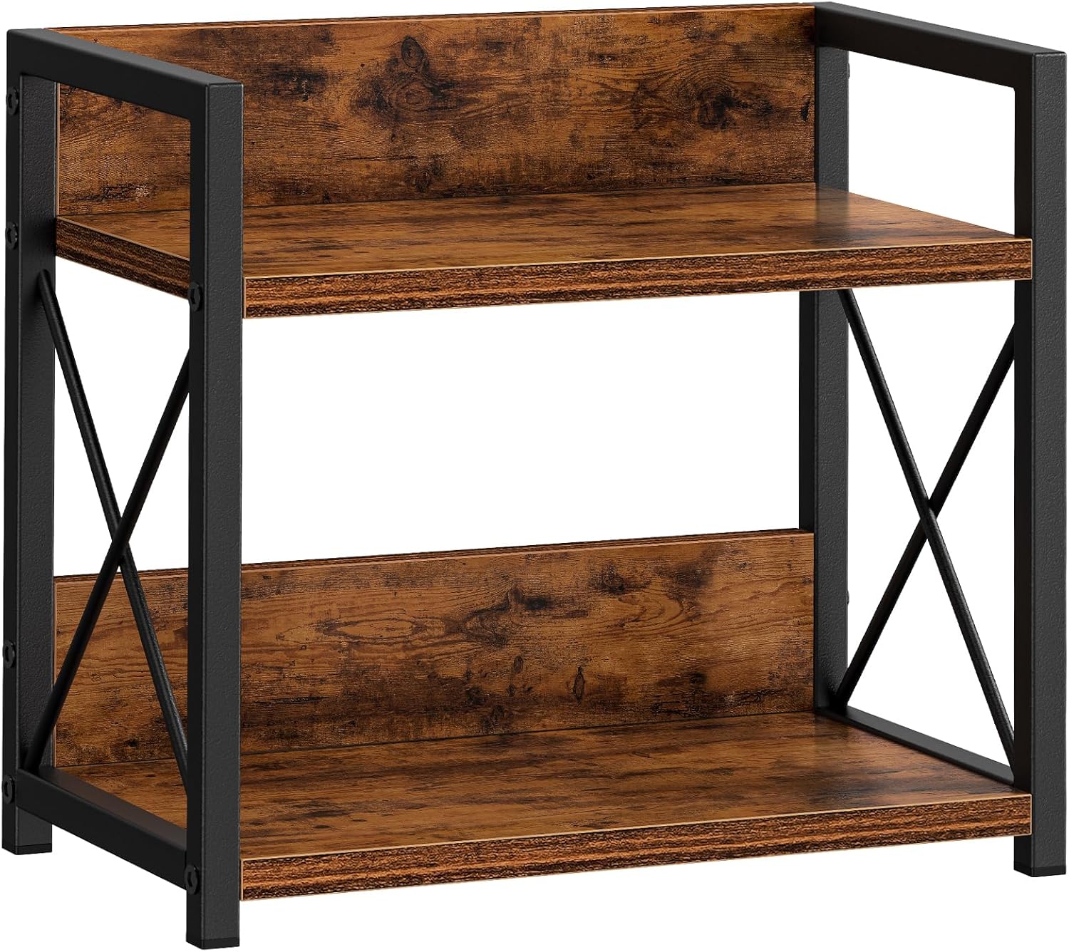 CARLA HOME 2-Tier Countertop Shelf Organizer, Rustic Wood, 27 x 30 x 16 cm - SuperSaverAU - view 1
