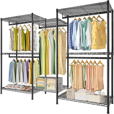 CARLA HOME Heavy Duty Garment Rack – 44 x 188 x 189cm with Rods & Shelves
