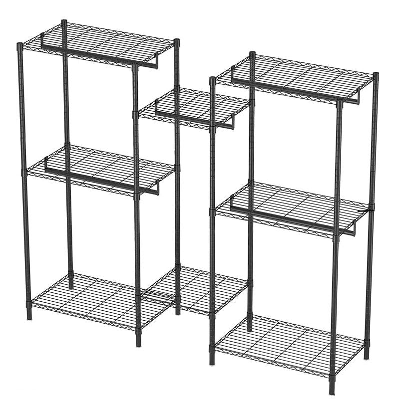 CARLA HOME Heavy Duty Garment Rack – 44 x 188 x 189cm with Rods & Shelves