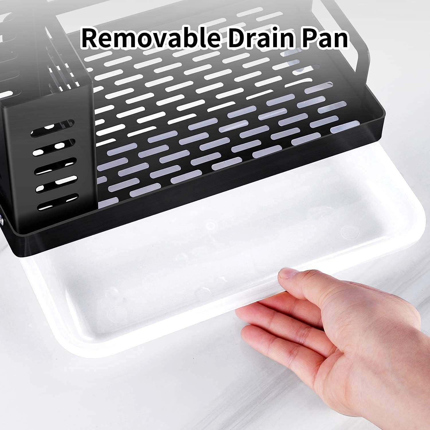 CARLA HOME Kitchen Sink Caddy Organizer 25x23x15 cm with Drain Tray & Utensil Holder - SuperSaverAU - view 7