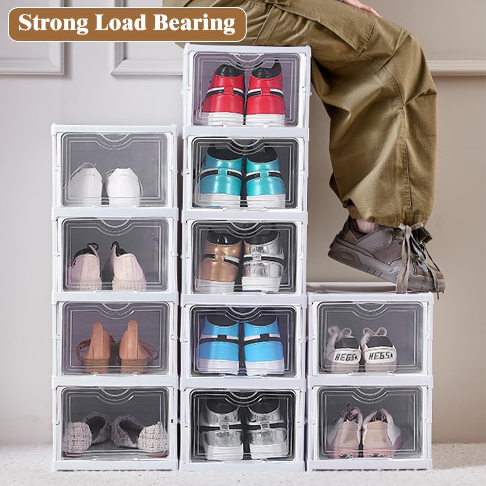 CARLA HOME 3-Tier Stackable Shoe Storage Box with Clear Door - SuperSaverAU - view 3