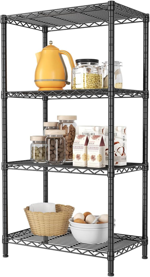 CARLA HOME 4-Tier Adjustable Metal Storage Shelves – 60 x 40 x 140cm