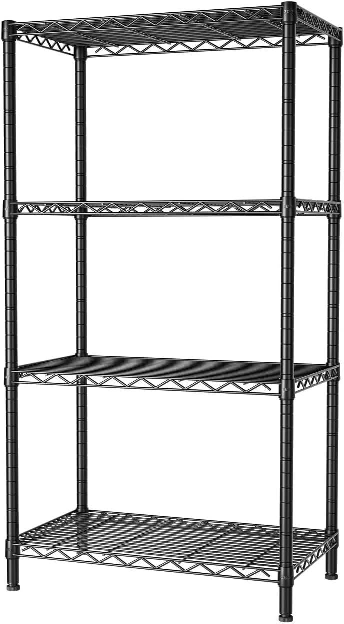 CARLA HOME 4-Tier Adjustable Metal Storage Shelves – 60 x 40 x 140cm