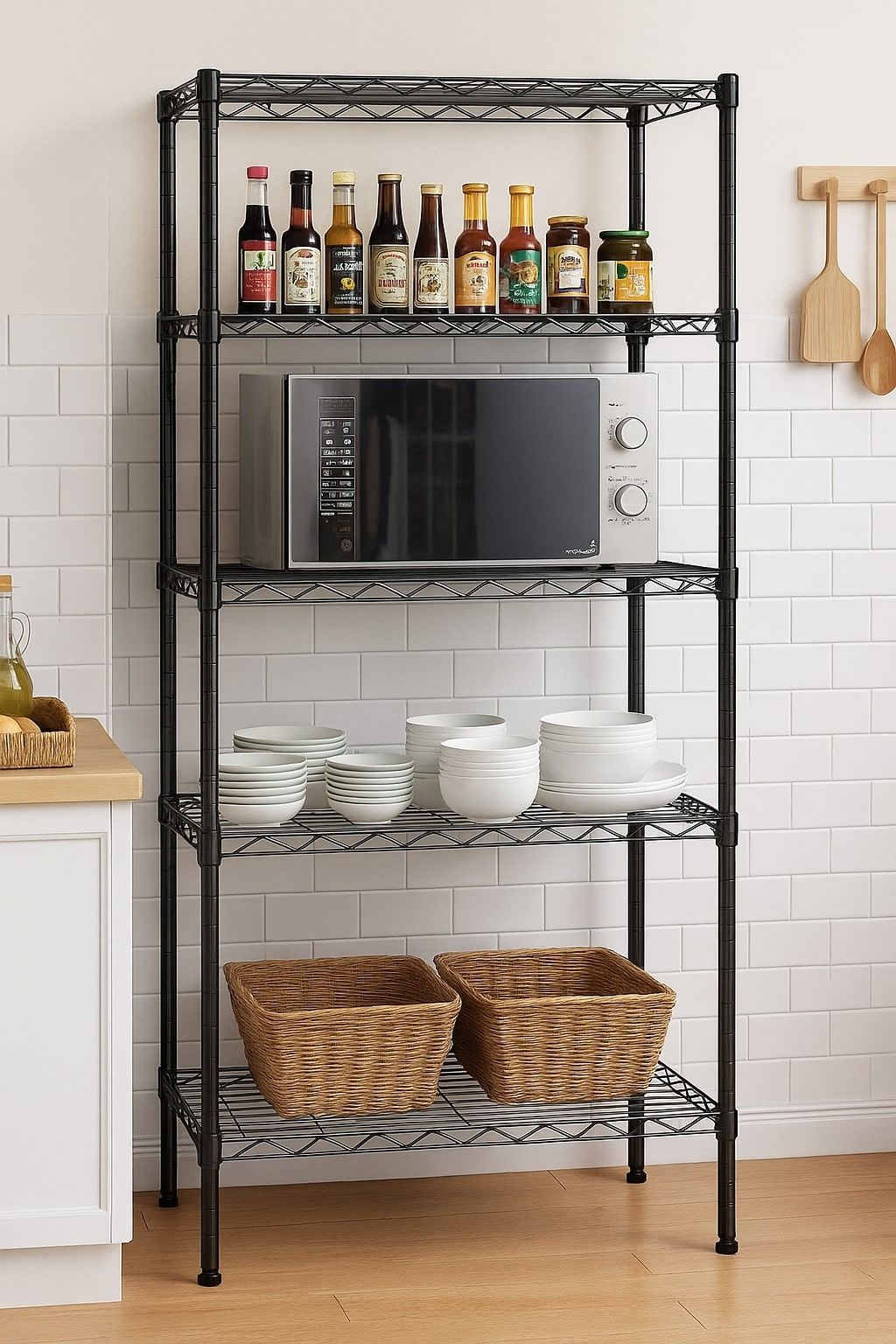CARLA HOME 5-Tier Adjustable Metal Storage Shelves – 60 x 40 x 176cm