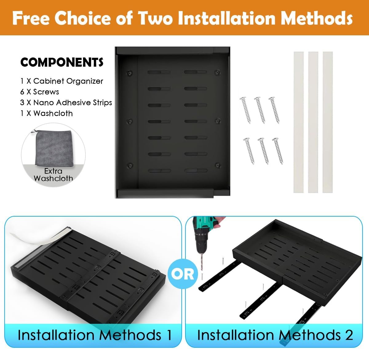 CARLA HOME 2 Pack Expandable Pull Out Cabinet Organizer with Adjustable Shelves, 52 x 8 x 42 cm - SuperSaverAU - view 8