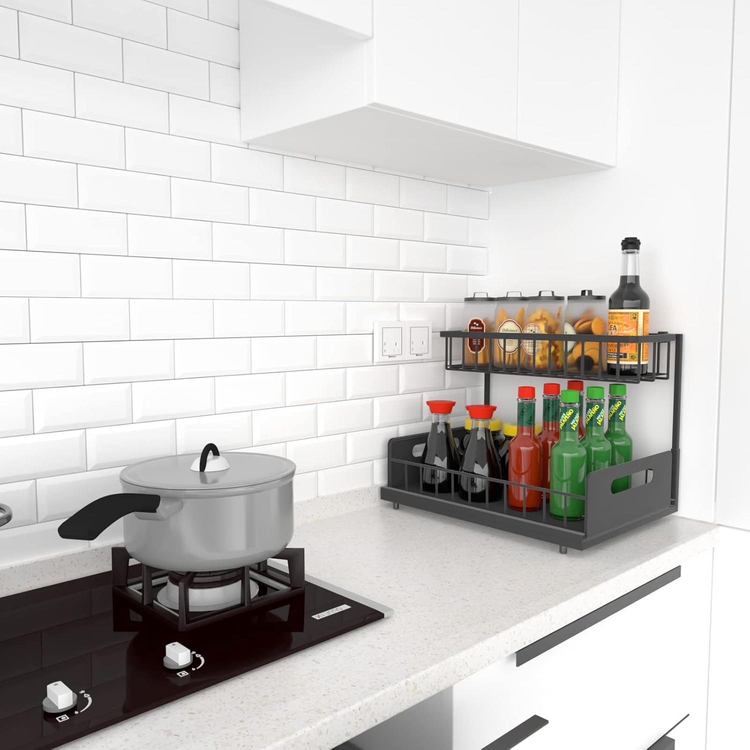 CARLA HOME 2 Tier Under Sink Organiser 36x36x27 cm with Sliding Drawers - SuperSaverAU - view 10
