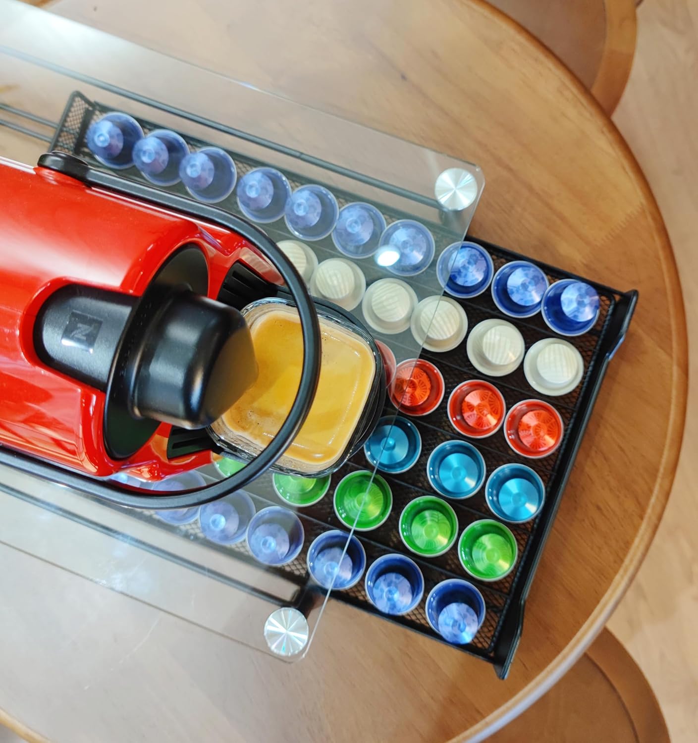 CARLA HOME 60 Coffee Pod Holder Drawer with Tempered Glass Capsule Organizer for Nespresso Pods and Sliding Drawer for Kitchen Countertop - SuperSaverAU - view 6