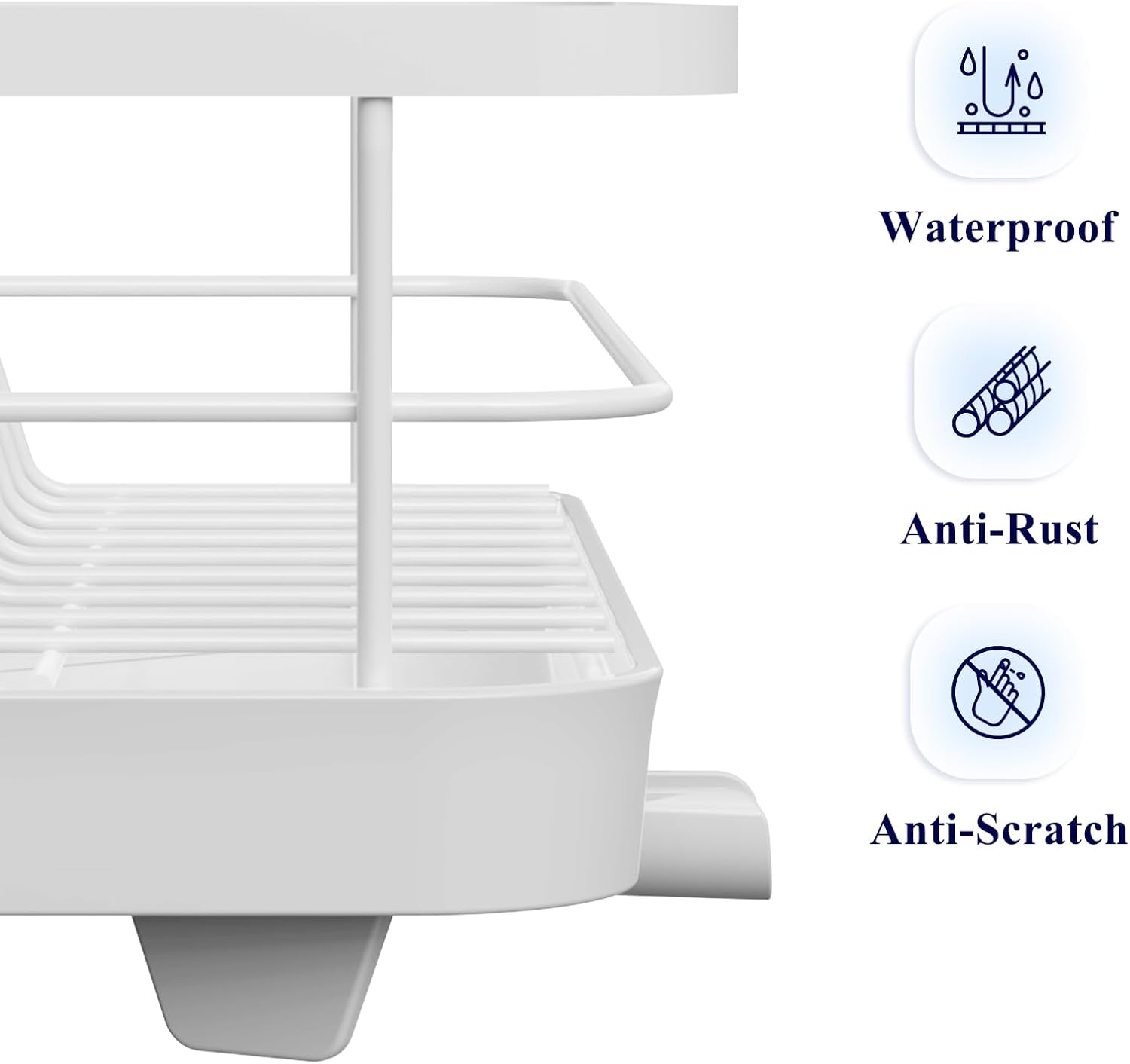 CARLA HOME Dish Drying Rack – Removable Drip Tray & Utensil Holder