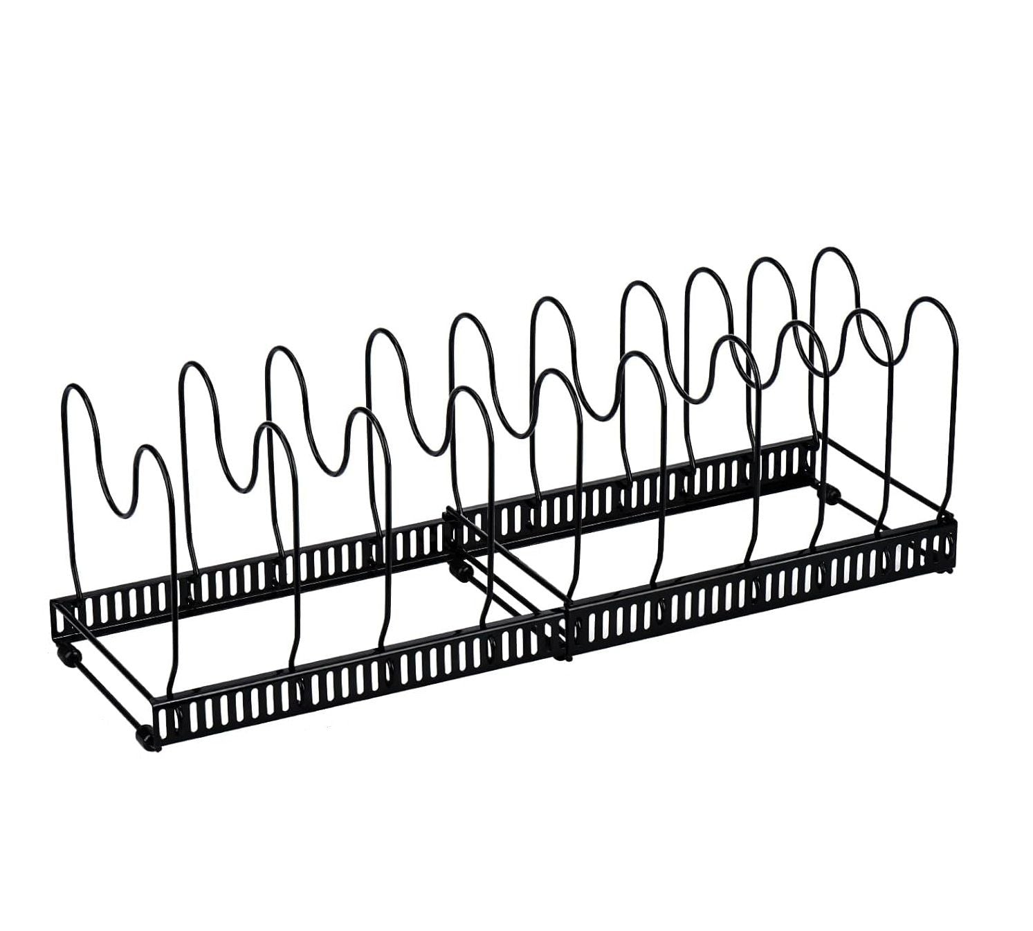 CARLA HOME Expandable Pot & Pan Organiser Rack – 10 Adjustable Dividers