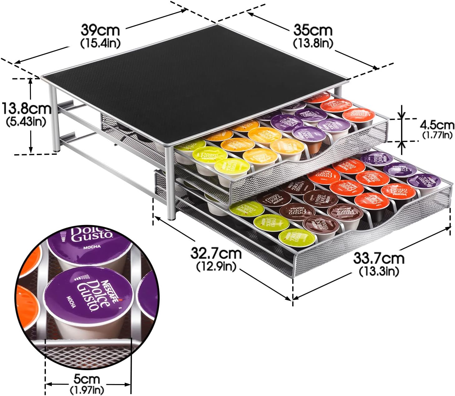 CARLA HOME K-Cup Coffee Pod Drawer Organizer - 72 Pods