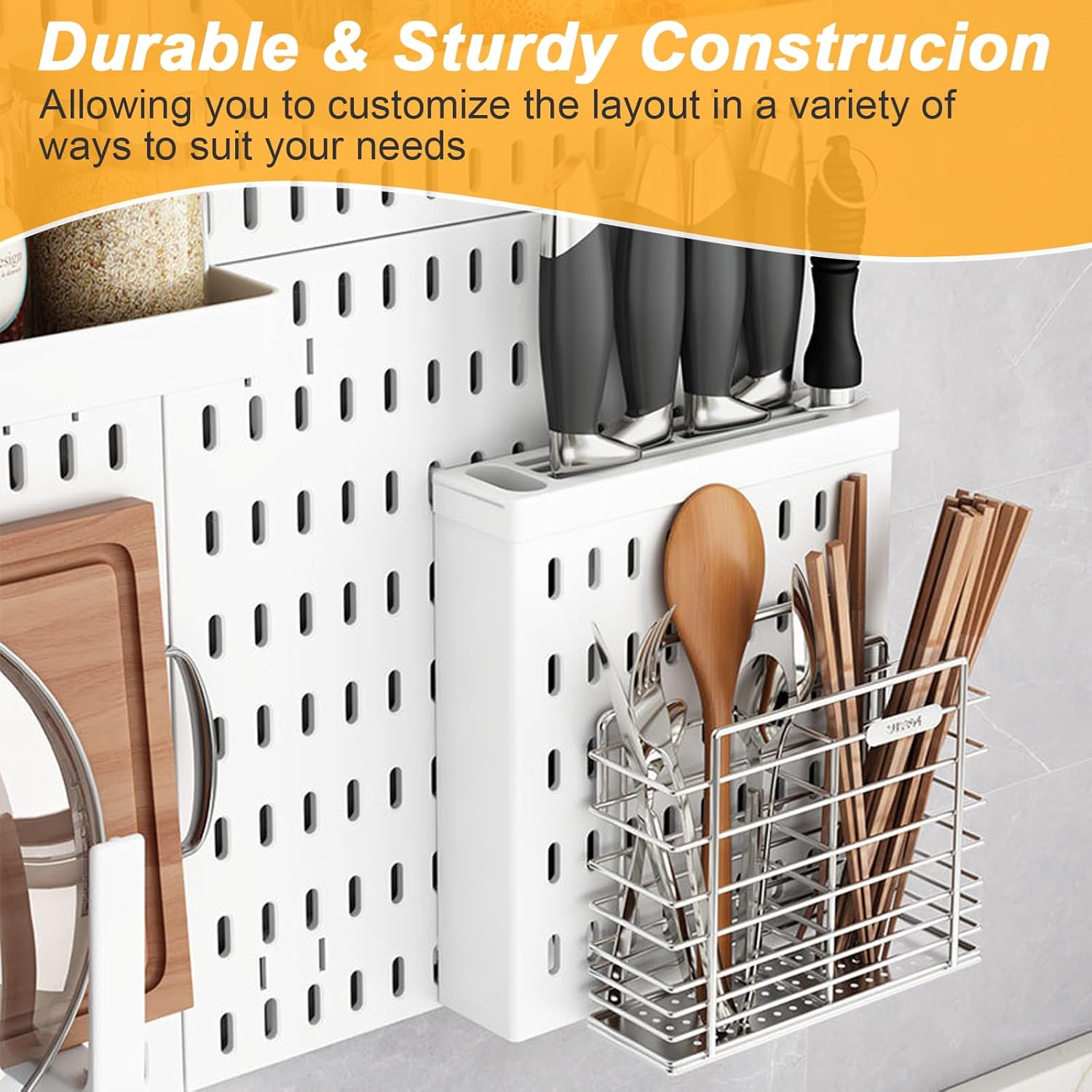 CARLA HOME Pegboard Wall Organizer Kit with 6 Boards & 21 Accessories