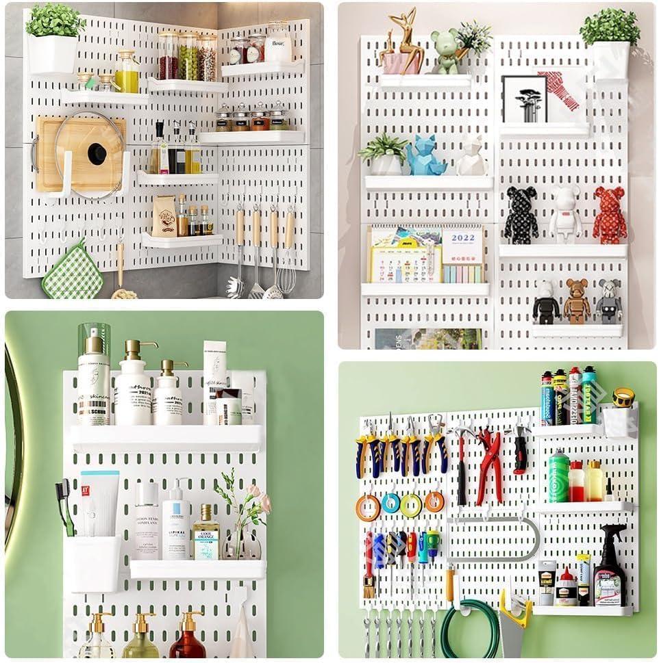 CARLA HOME Pegboard Wall Organiser Kit with 17 Accessories - 3 Panels