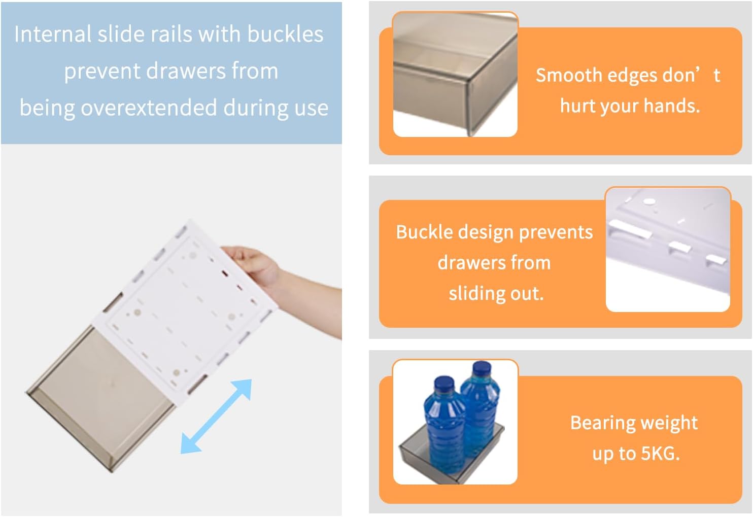 CARLA HOME 3-Pack Hidden Under Desk Storage Drawers