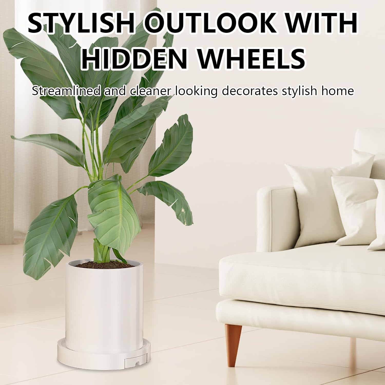 CARLA HOME Rolling Plant Stand – 26cm 2 Pack with 360° Wheels, 75kg Capacity