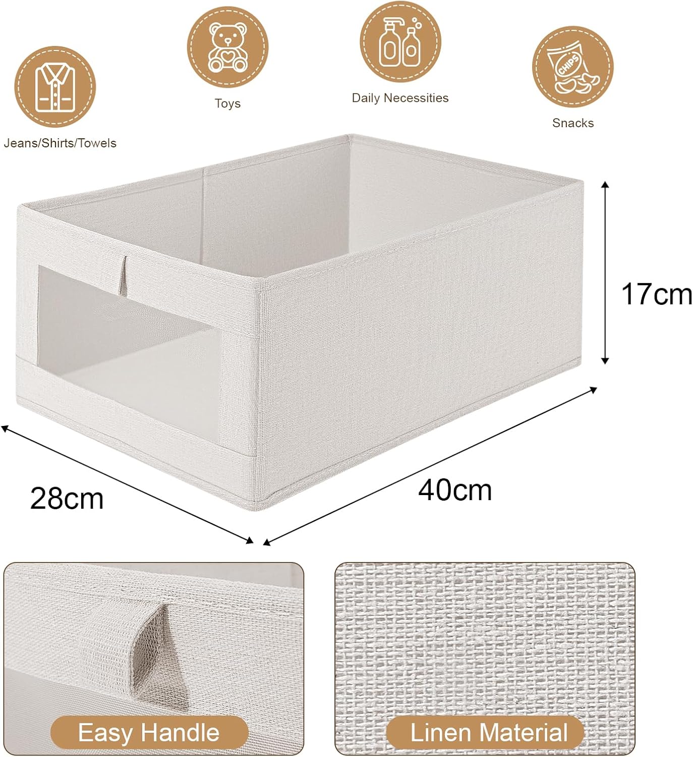 CARLA HOME Closet Storage Bins – 6 Pack with Clear Window