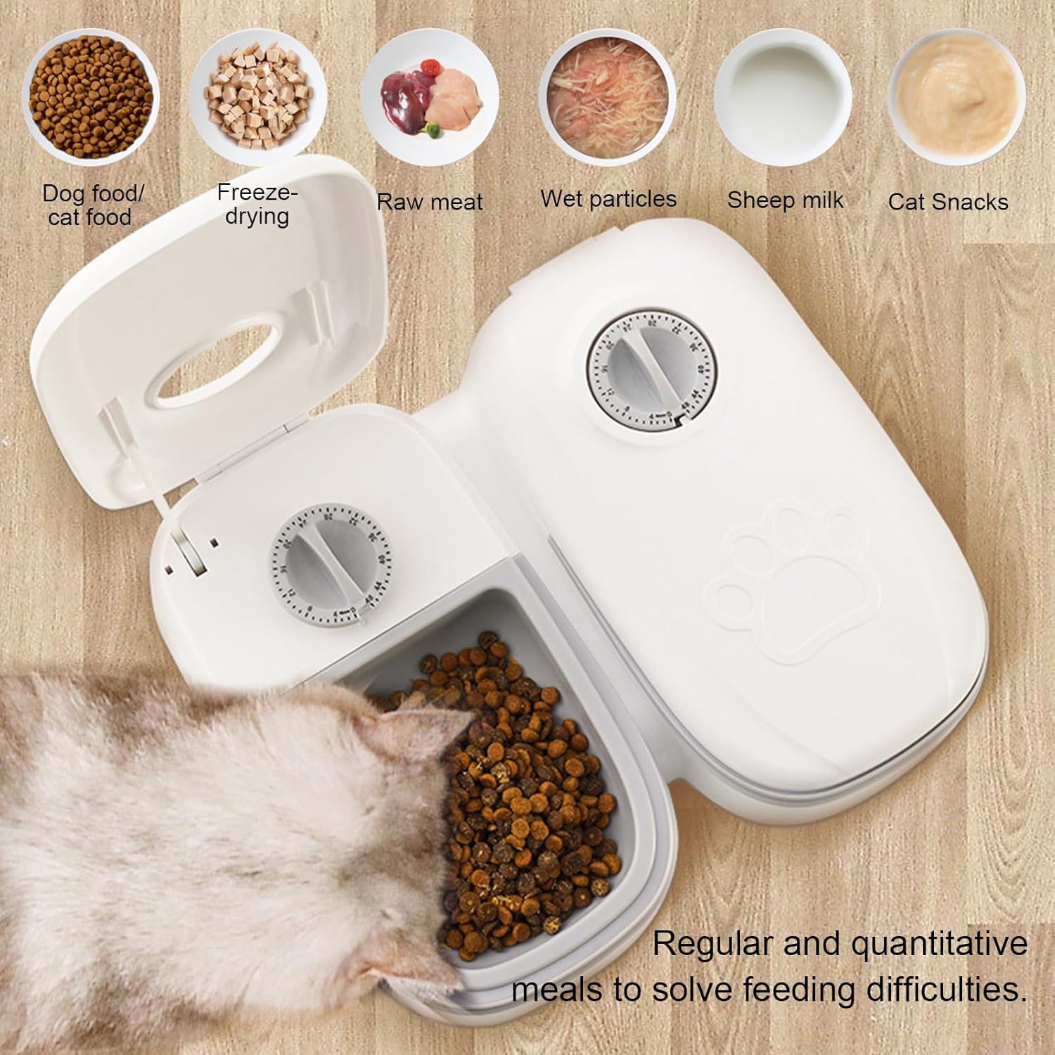 CARLA HOME 2 Meal Automatic Pet Feeder with 48H Timer - 700ml