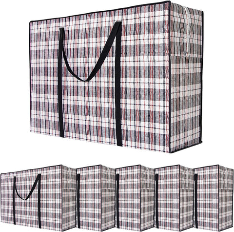 CARLA HOME Large Moving Storage Bags – 6 Pack, 80 x 55 x 25cm with Zippers