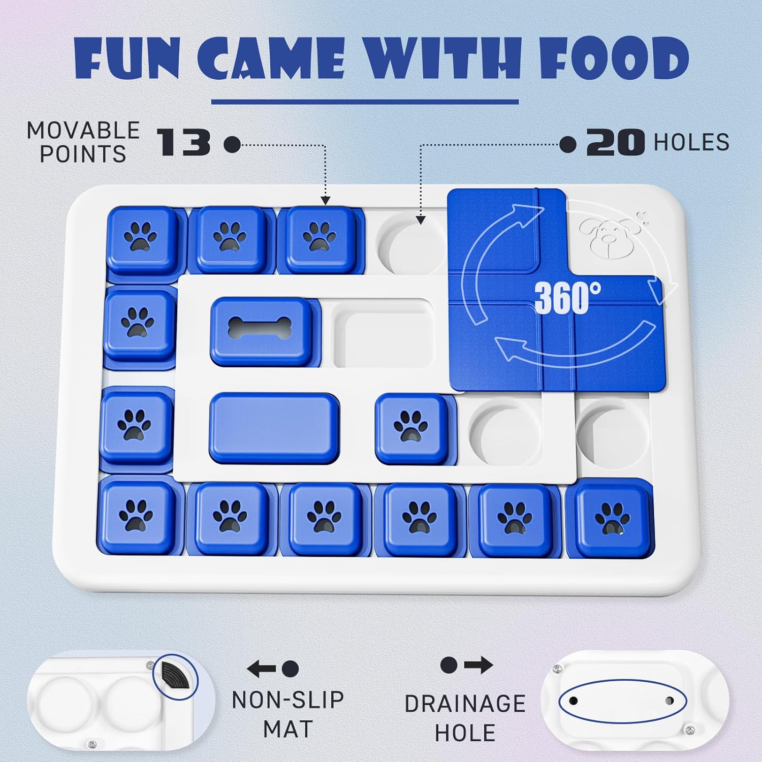 CARLA HOME Interactive Dog Puzzle Toy Slow Feeder Treat Dispenser