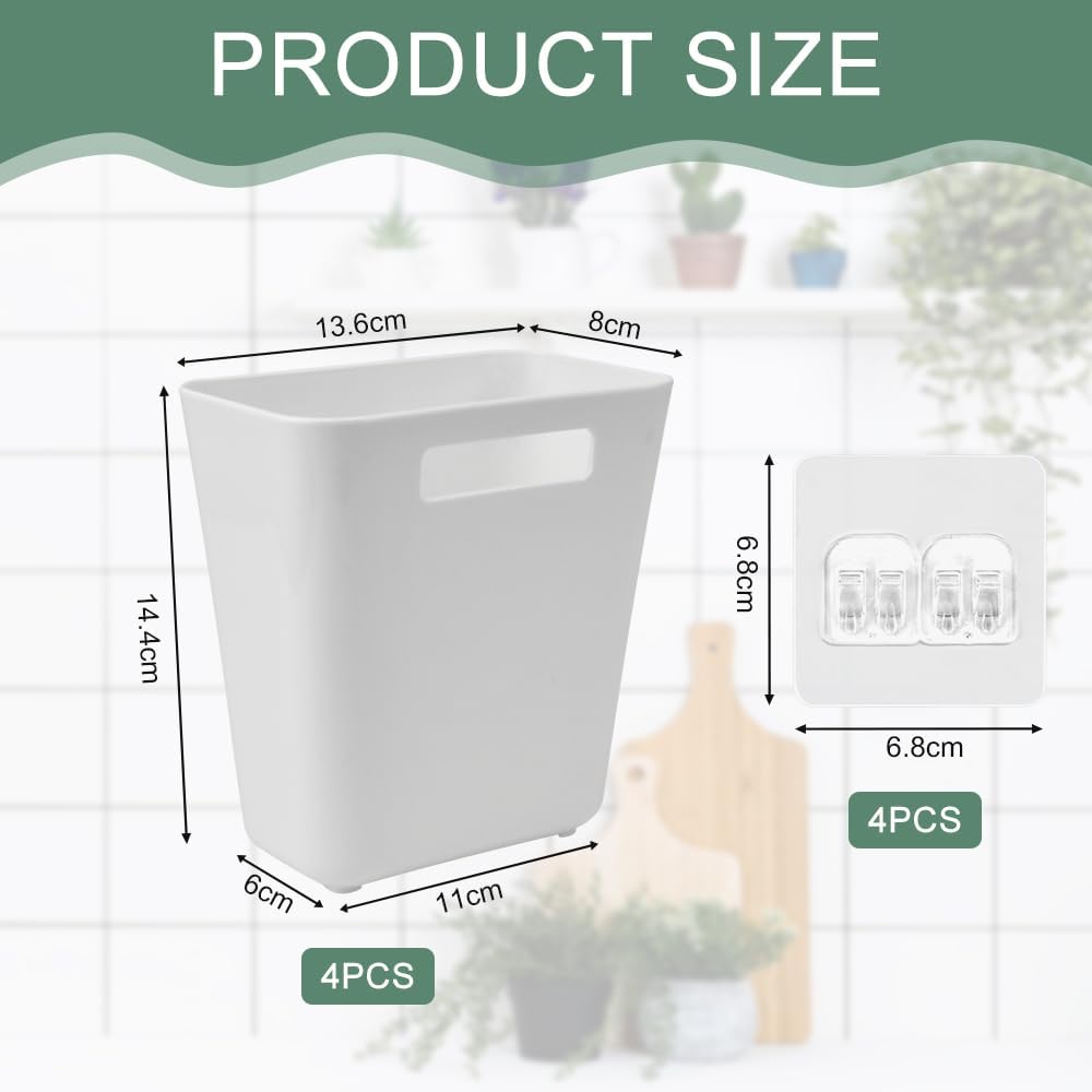 CARLA HOME 4-Pack Self-Adhesive Wall Storage Boxes