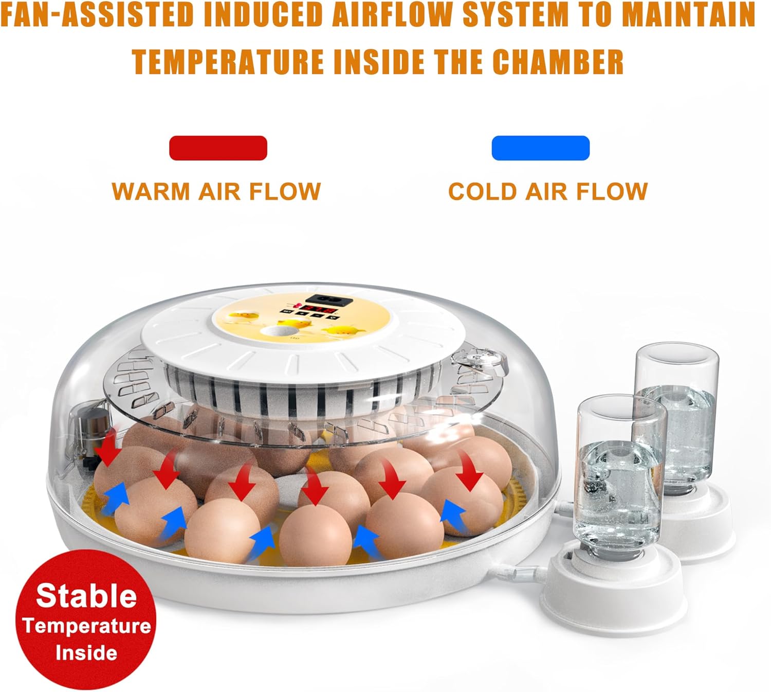 CARLA HOME Automatic Egg Incubator with LED Display & Candler - 18 Egg