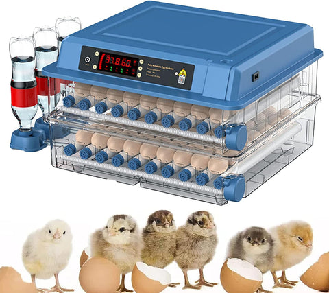 CARLA HOME Automatic Egg Incubator with LED Display & Candler - 128 Egg