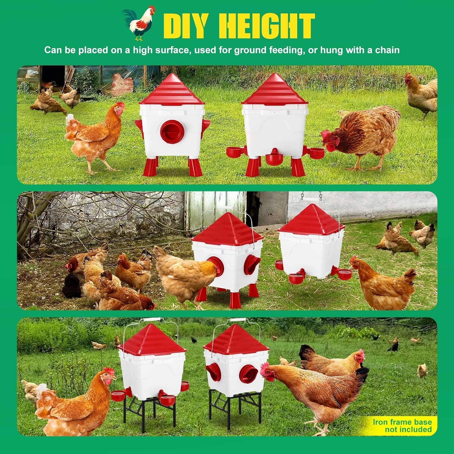 CARLA HOME Chicken Feeder & Waterer Set 8KG Food 8L Water