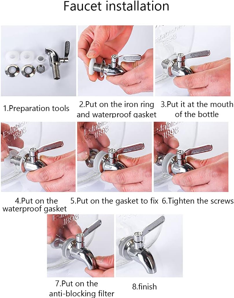 CARLA HOME Glass Drink Dispenser – 5L with Metal Stand & Stainless Steel Tap