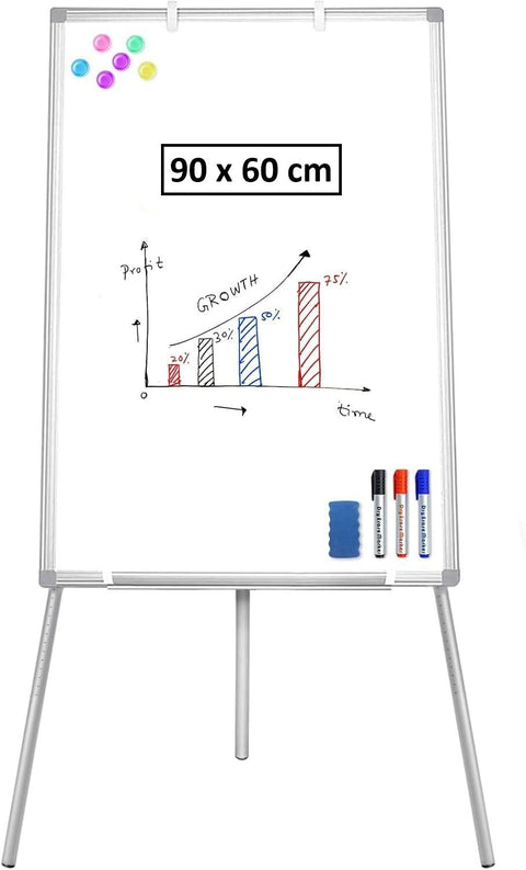 CARLA HOME 90x60cm Magnetic Whiteboard Easel with Adjustable Tripod Stand