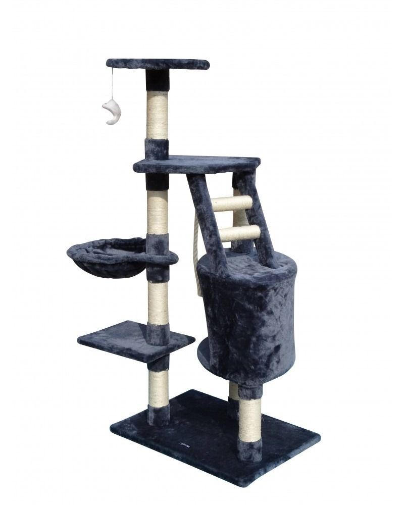 CARLA HOME Cat Tree – 120cm with Condo, Hammock & Plush Perch