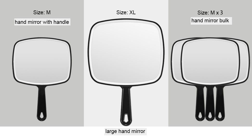 Premium Extra Large Black Handheld Mirror with Handle 31.5x23cm HD Reflection