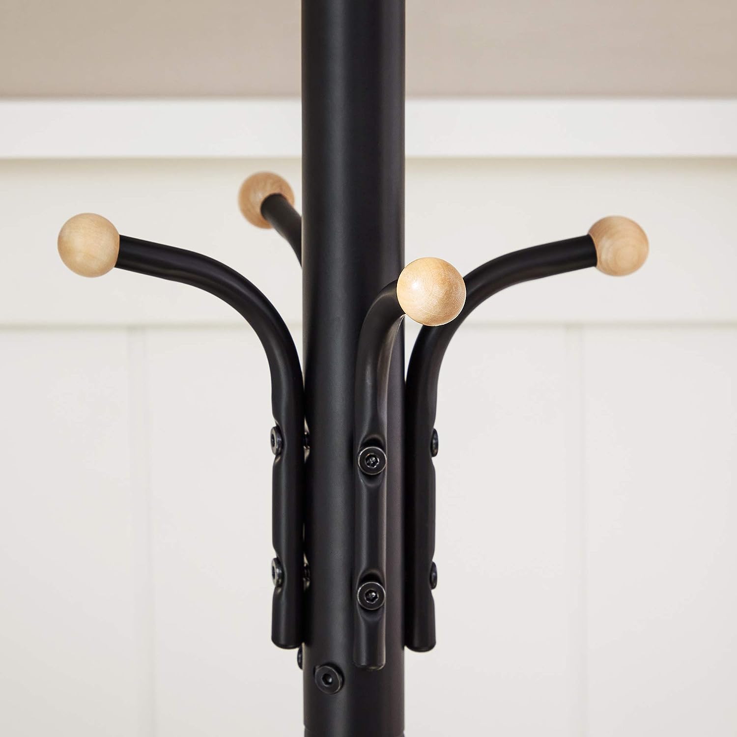 Premium Black Metal Coat Rack Stand Hat Hanger 182cm with 12 Hooks