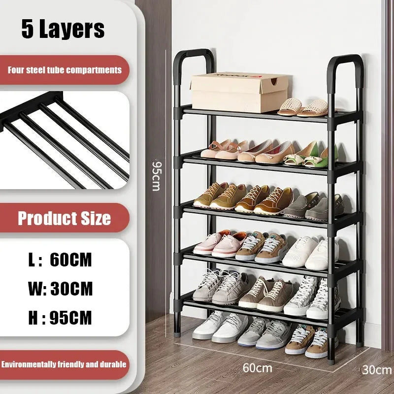 Premium 5-Layer Shoe Rack – Durable Iron Frame, 15 Pair