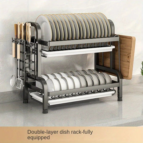 Compact Rust-Proof Dish Drying Rack Set - SuperSaverAU - view 1