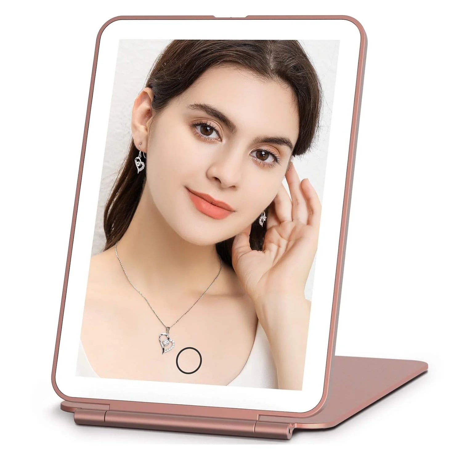 LED Travel Makeup Mirror 3 Light Modes USB Powered, Portable Design, 0.343 kg - SuperSaverAU - view 2