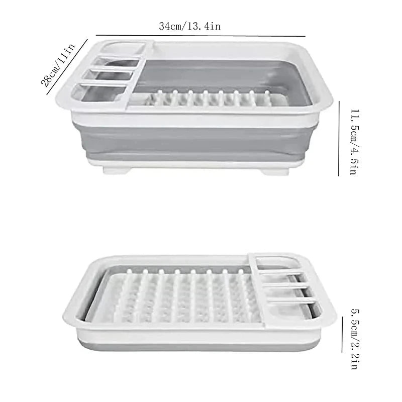 Foldable Kitchen Dish Rack Storage Tray - Space-Saving, Durable Plastic, 0.429 kg - SuperSaverAU - view 1