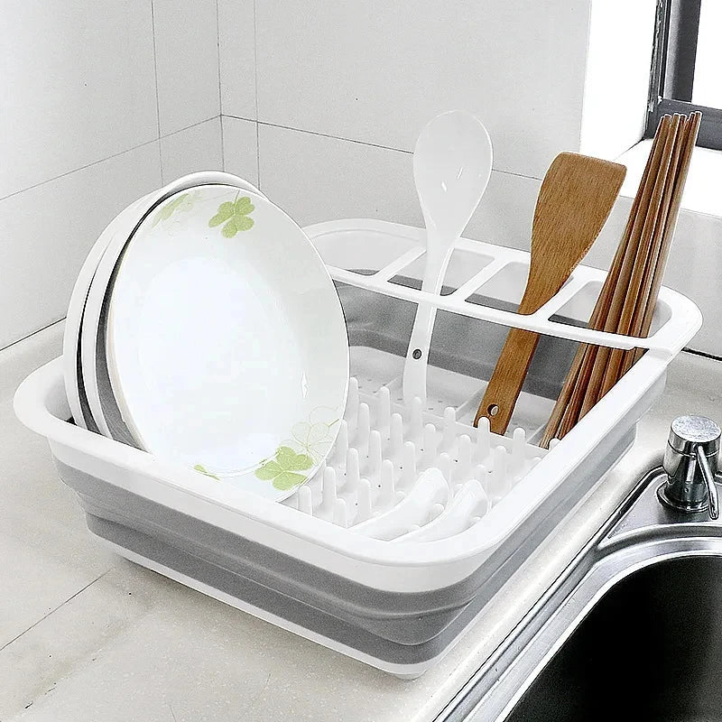 Foldable Kitchen Dish Rack Storage Tray - Space-Saving, Durable Plastic, 0.429 kg - SuperSaverAU - view 6