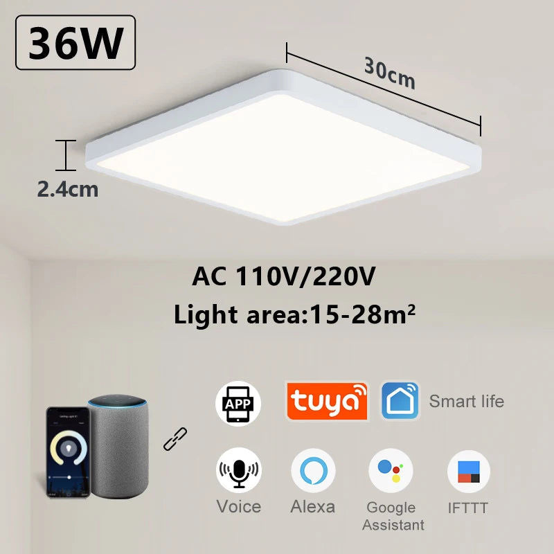 Smart LED Ceiling Lamp Voice Control Alexa - SuperSaverAU - view 1